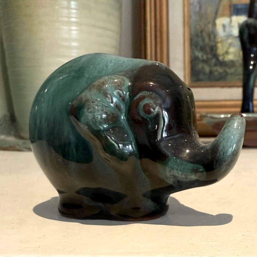 Vintage Blue Mountain Pottery Baby Elephant Figurine